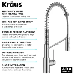 2-in-1 Commercial Style Pull-Down Single Handle Water Filter Kitchen Faucet for Reverse Osmosis or Water Filtration System in Spot-Free Stainless Steel