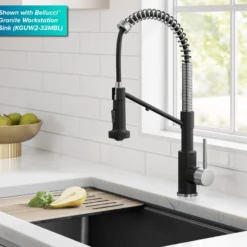 2-in-1 Commercial Style Pull Down Single Handle Water Filter Kitchen Faucet for Reverse Osmosis or Water Filtration System in Spot-Free Stainless Steel / Matte Black