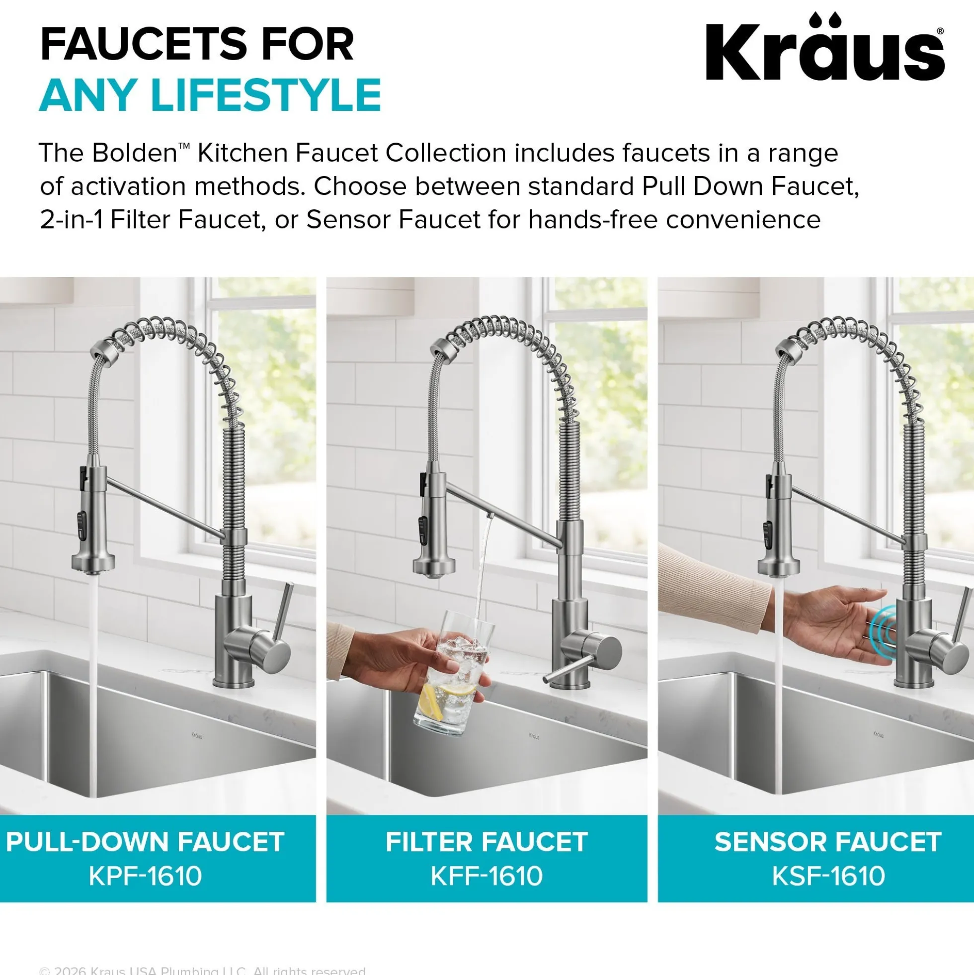 2-in-1 Commercial Style Pull Down Single Handle Water Filter Kitchen Faucet for Reverse Osmosis or Water Filtration System in Spot-Free Stainless Steel