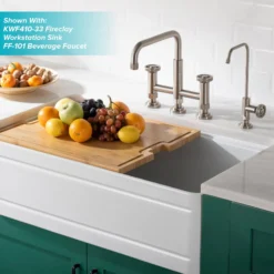 Industrial Bridge Kitchen Faucet with Side Sprayer in Spot Free Stainless Steel