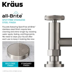 Industrial Bridge Kitchen Faucet and Water Filter Faucet Combo in Spot Free Stainless Steel