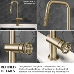 Industrial Pull-Down Single Handle Kitchen Faucet in Black Stainless Steel