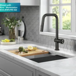 Industrial Pull-Down Single Handle Kitchen Faucet in Black Stainless Steel