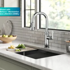 Industrial Pull-Down Single Handle Kitchen Faucet in Chrome