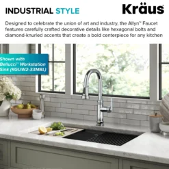 Industrial Pull-Down Single Handle Kitchen Faucet in Chrome
