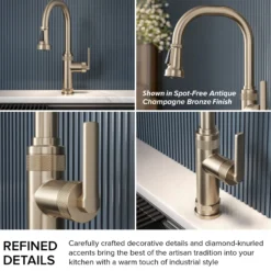 Industrial Pull-Down Single Handle Kitchen Faucet in Chrome