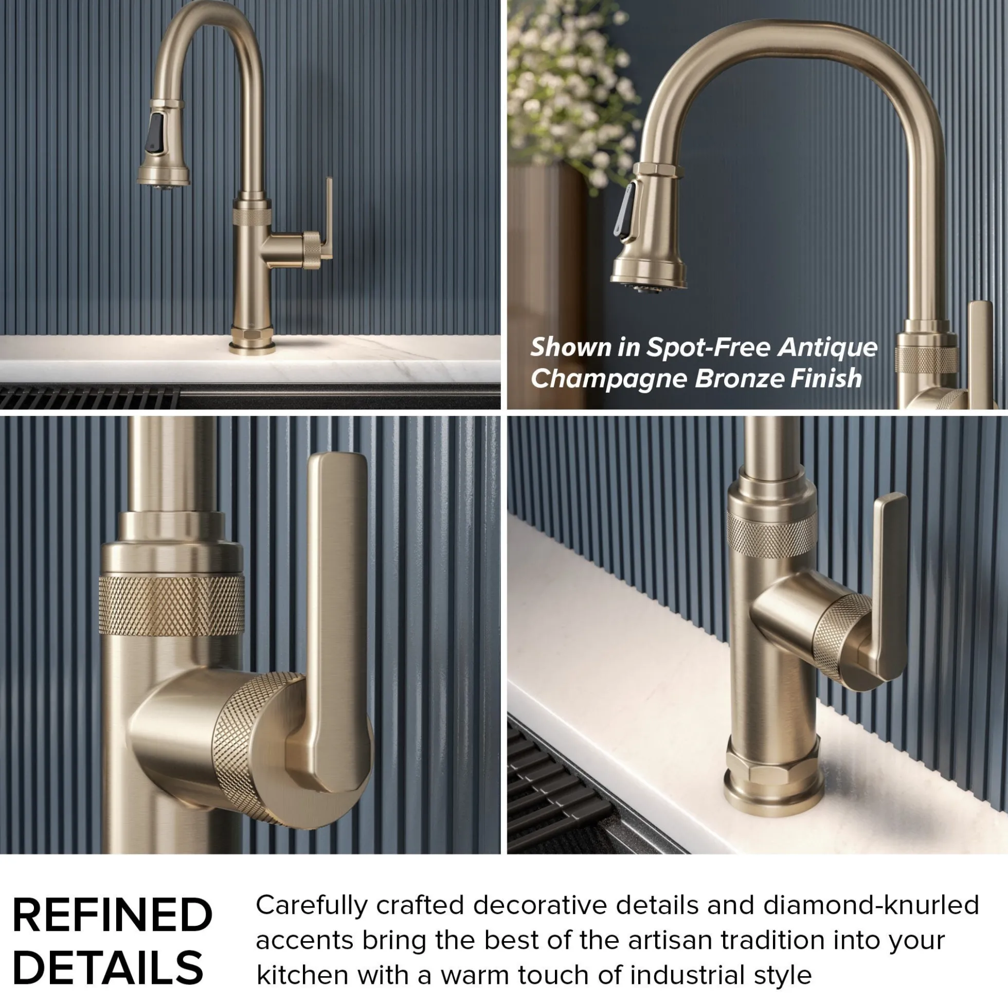 Industrial Pull-Down Single Handle Kitchen Faucet in Chrome