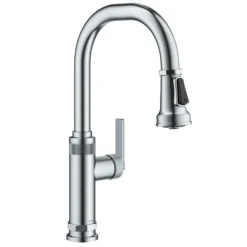 Industrial Pull-Down Single Handle Kitchen Faucet in Chrome