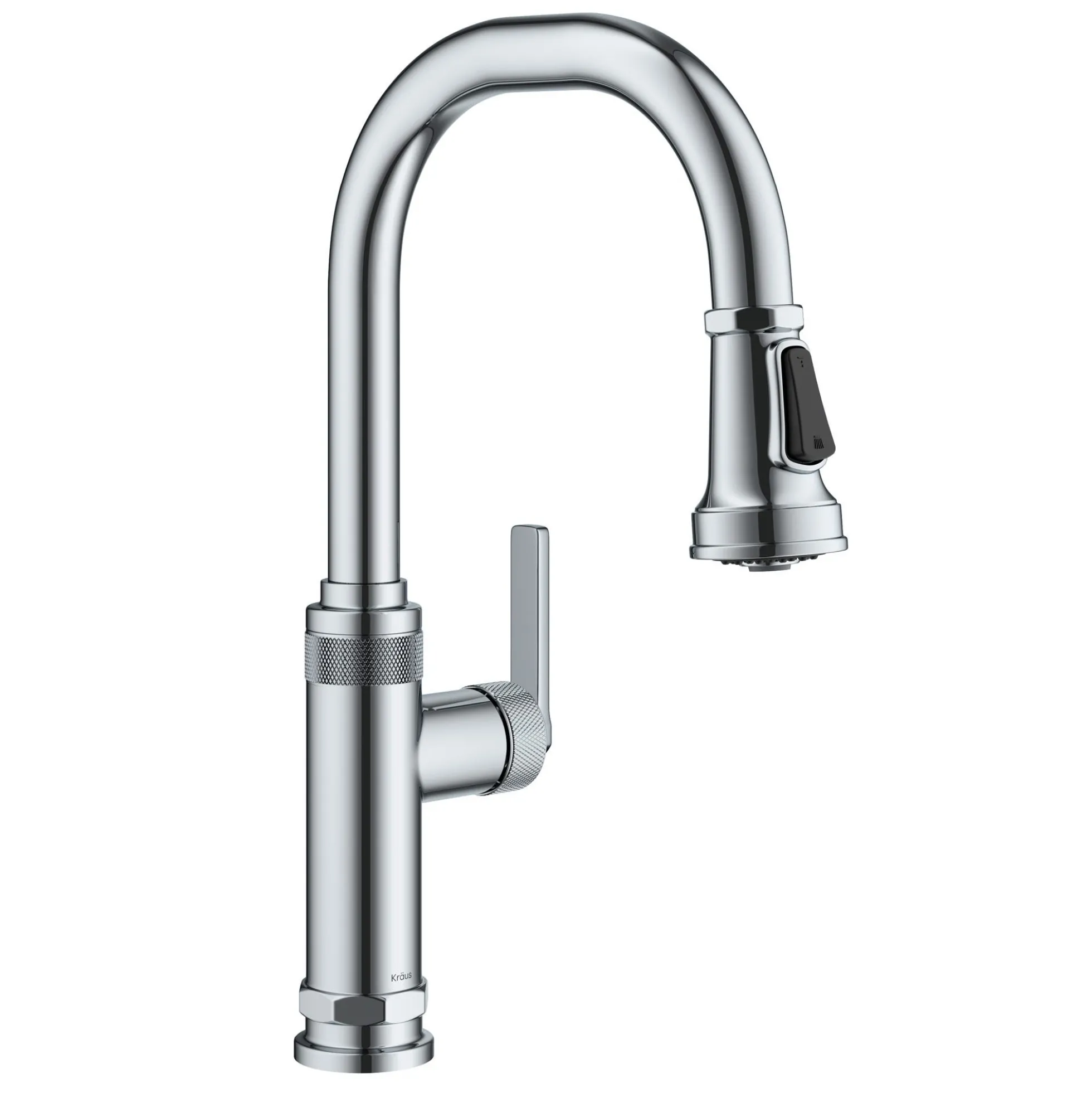Industrial Pull-Down Single Handle Kitchen Faucet in Chrome