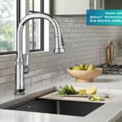 Industrial Pull-Down Single Handle Kitchen Faucet in Chrome