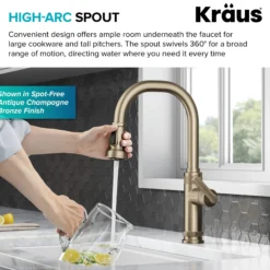 Industrial Pull-Down Single Handle Kitchen Faucet in Chrome