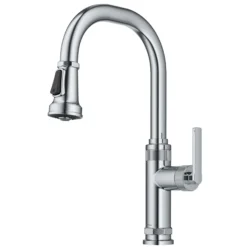 Industrial Pull-Down Single Handle Kitchen Faucet in Chrome