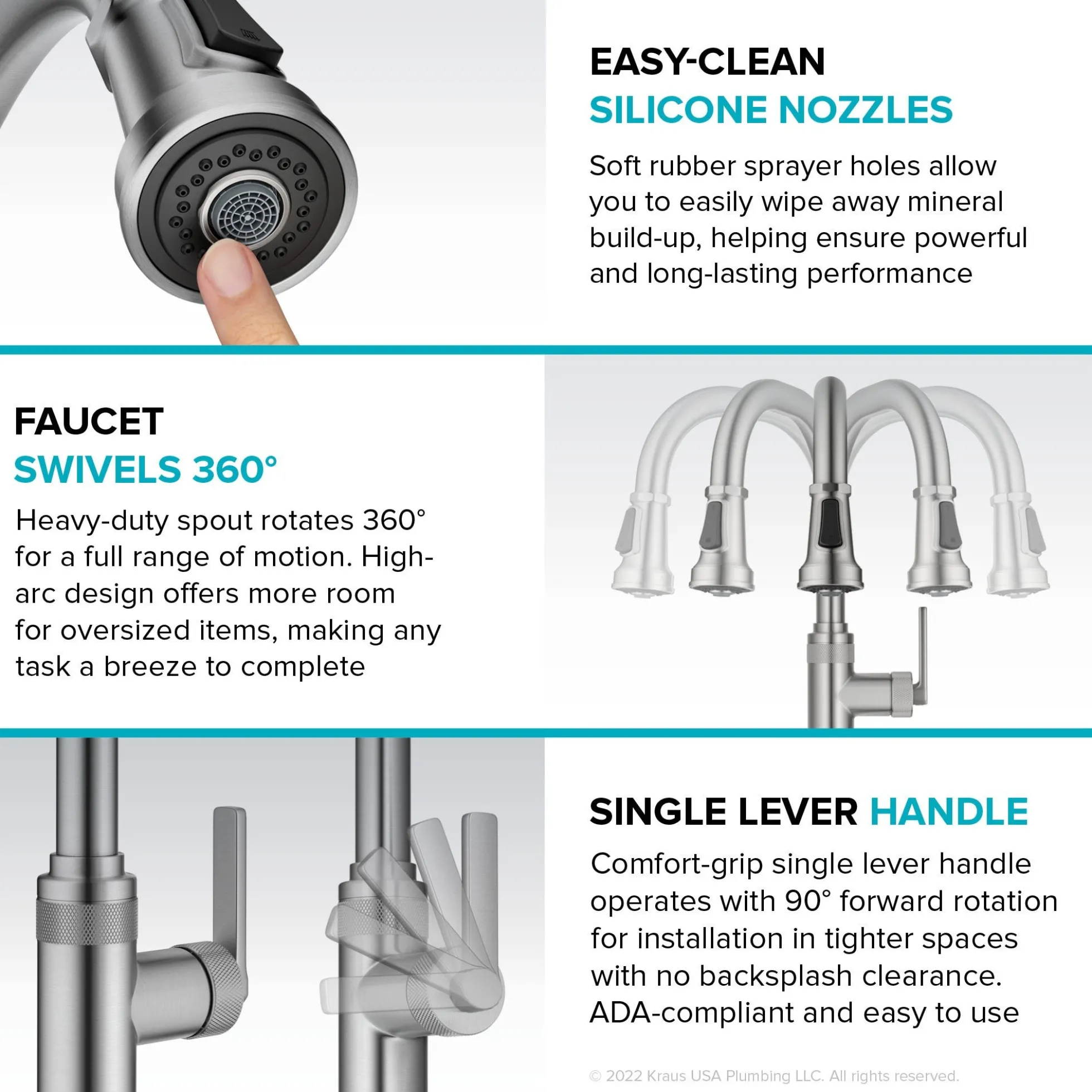 Industrial Pull-Down Single Handle Kitchen Faucet in Chrome