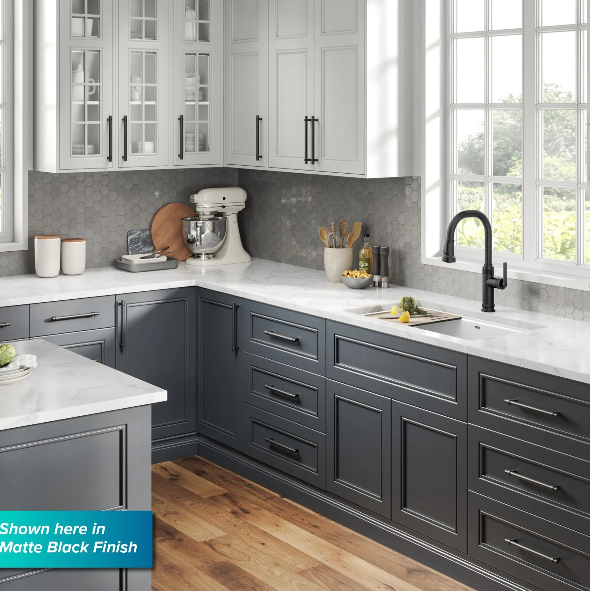 Industrial Pull-Down Single Handle Kitchen Faucet in Spot-Free Black Stainless Steel
