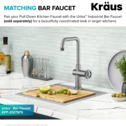 Industrial Pull-Down Single Handle Kitchen Faucet in Spot-Free Stainless Steel