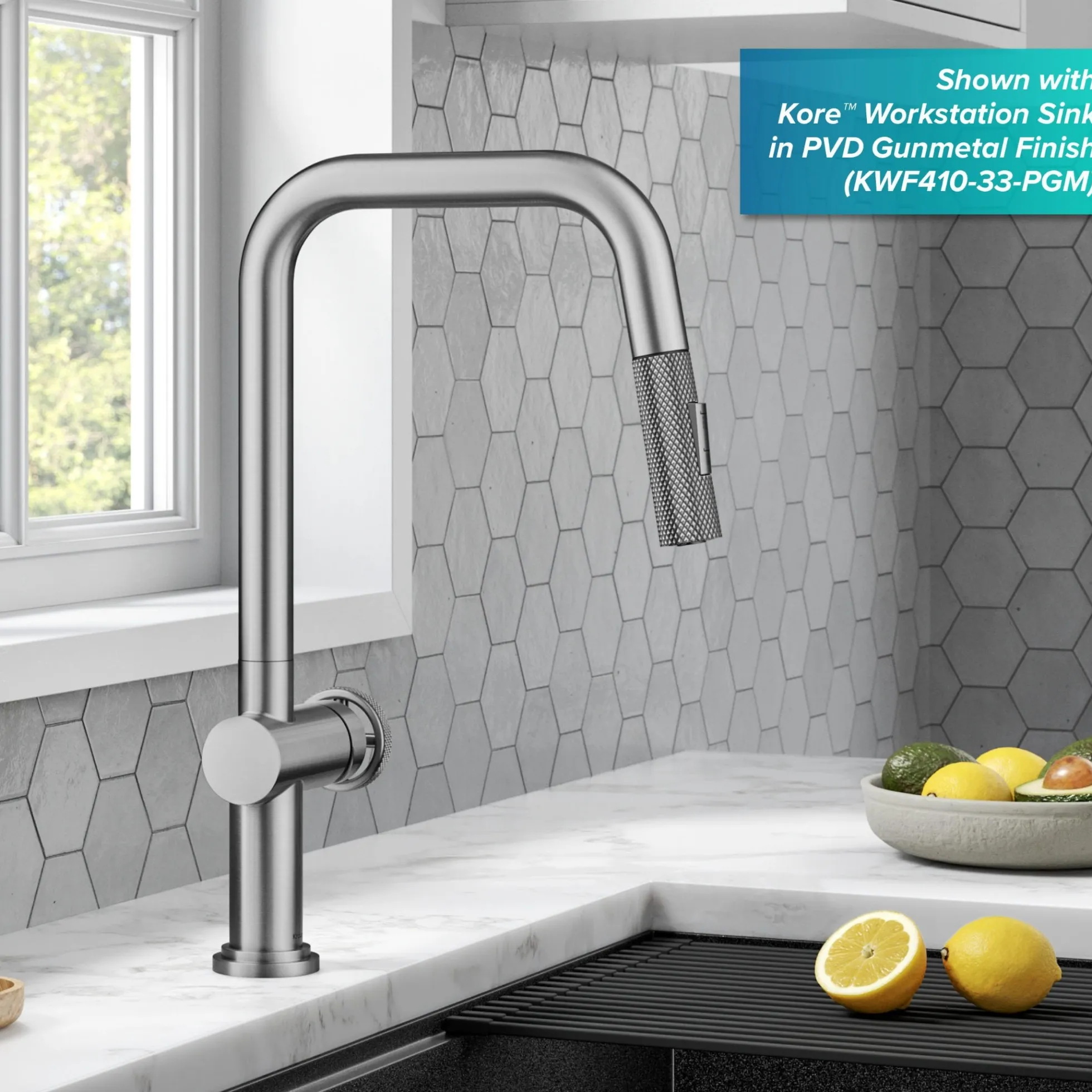 Industrial Pull-Down Single Handle Kitchen Faucet in Spot-Free Stainless Steel