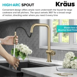 Industrial Pull-Down Single Handle Kitchen Faucet in Spot-Free Stainless Steel