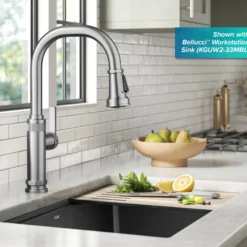 Industrial Pull-Down Single Handle Kitchen Faucet in Spot-Free Stainless Steel