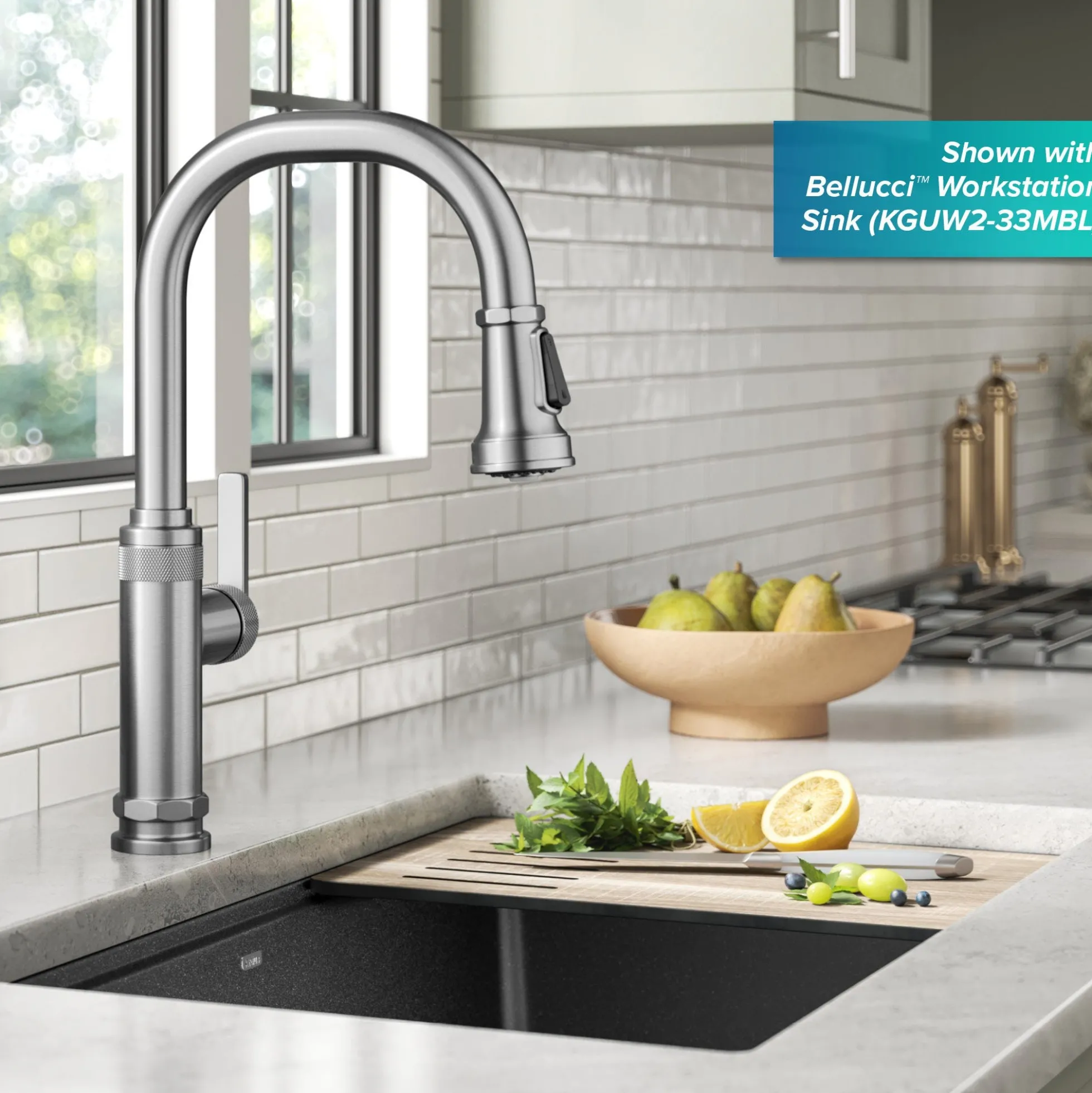 Industrial Pull-Down Single Handle Kitchen Faucet in Spot-Free Stainless Steel