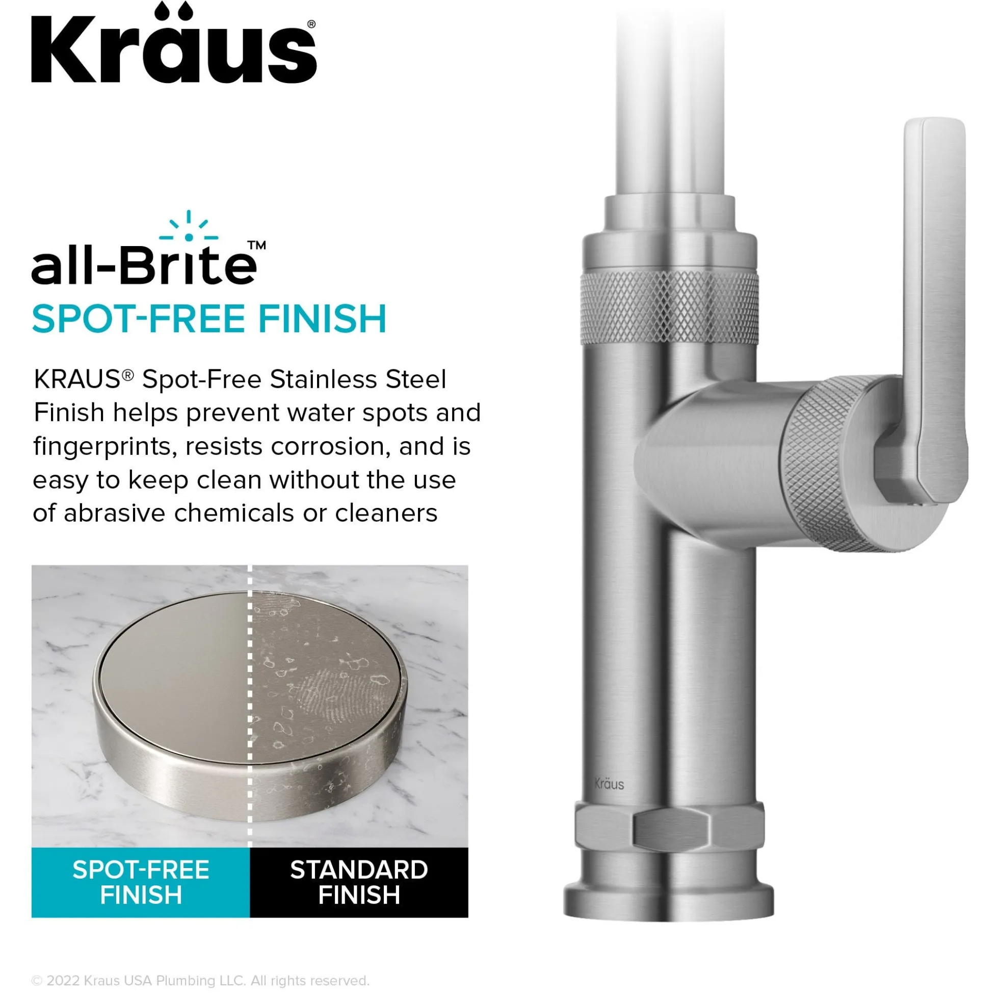Industrial Pull-Down Single Handle Kitchen Faucet in Spot-Free Stainless Steel