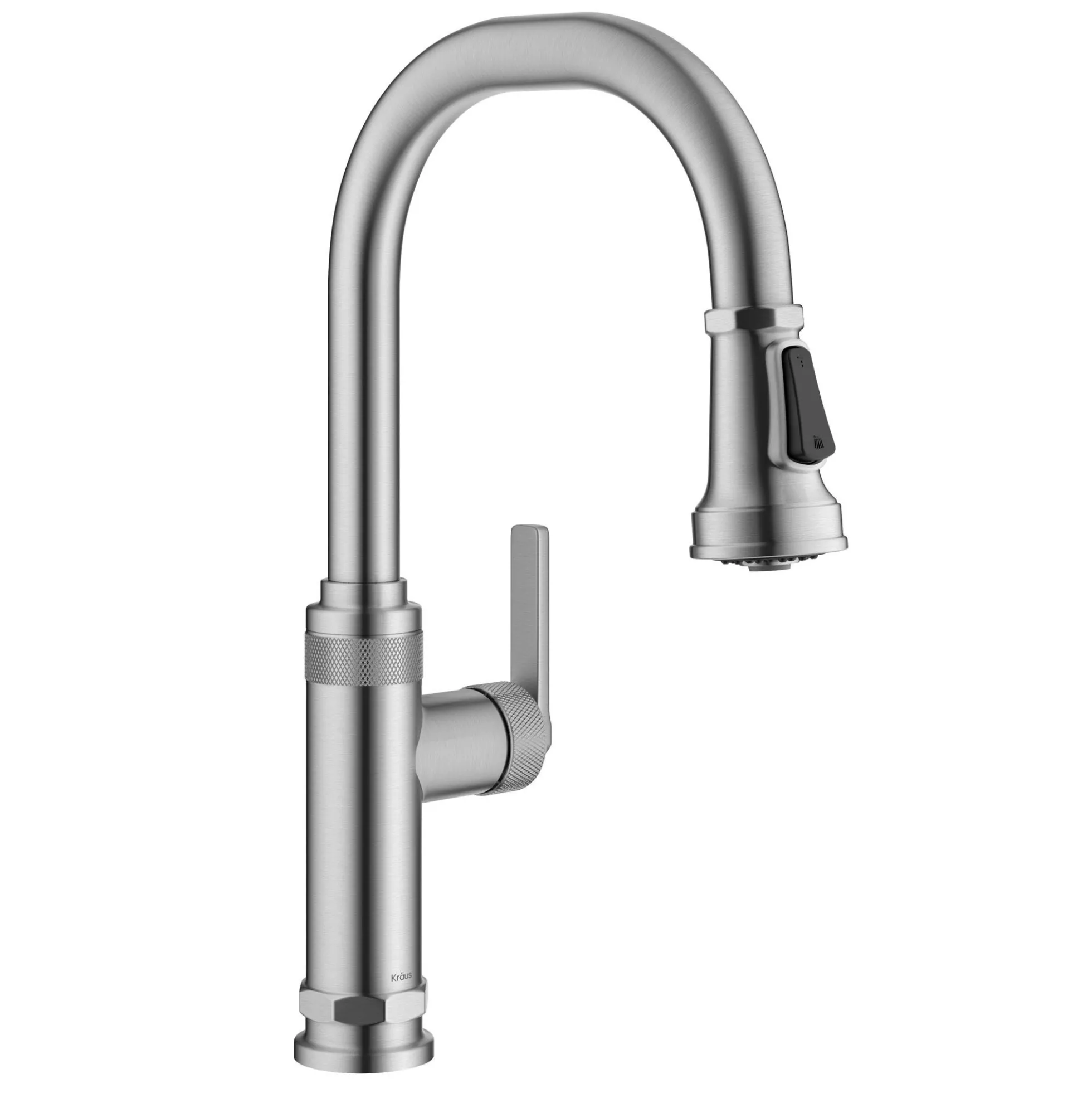 Industrial Pull-Down Single Handle Kitchen Faucet in Spot-Free Stainless Steel
