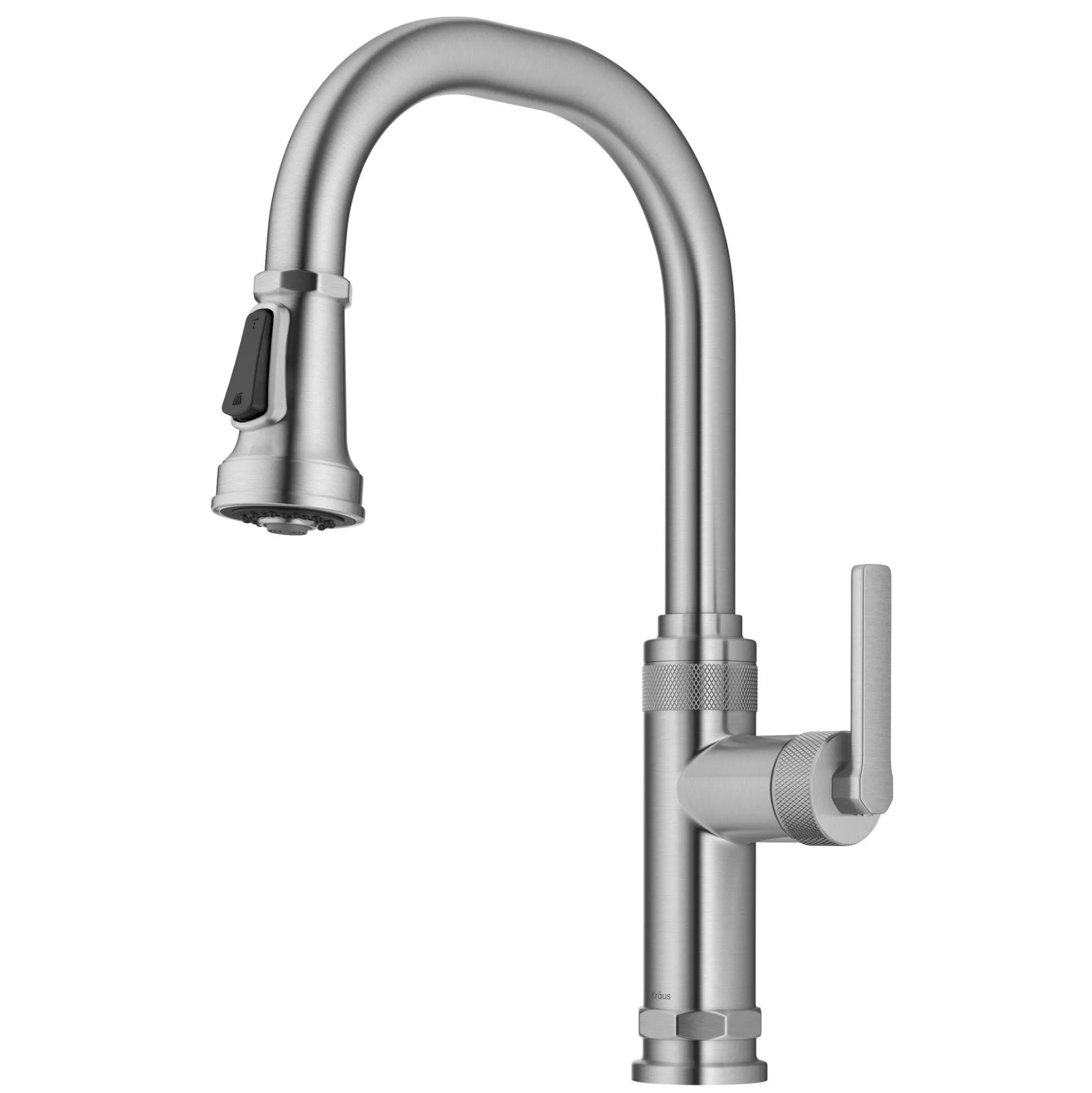 Industrial Pull-Down Single Handle Kitchen Faucet in Spot-Free Stainless Steel