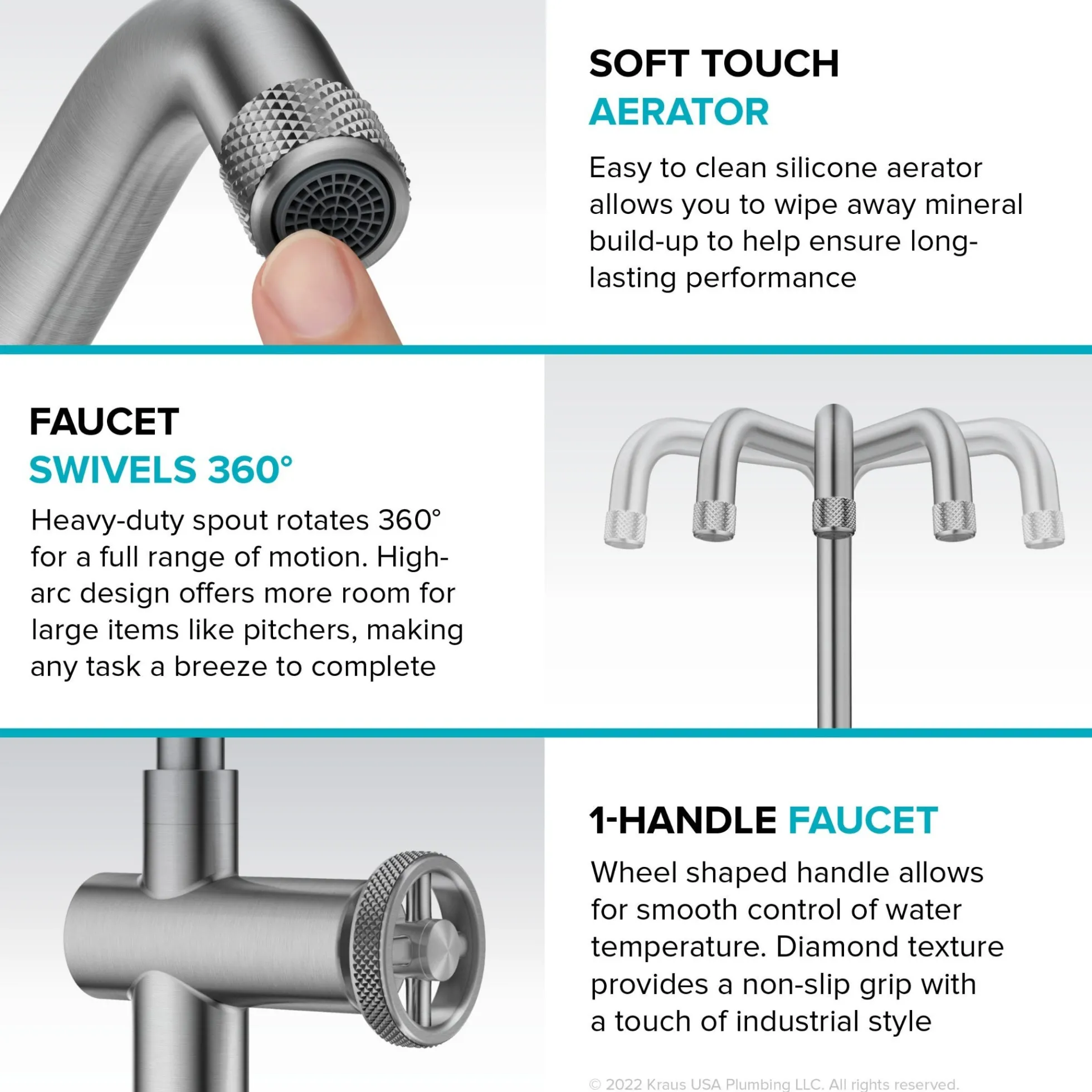 Industrial Single Handle Kitchen Bar Faucet in Faucet in Matte Black
