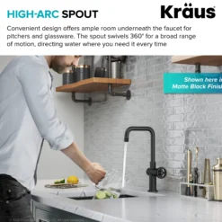 Industrial Single Handle Kitchen Bar Faucet in Spot-Free Stainless Steel