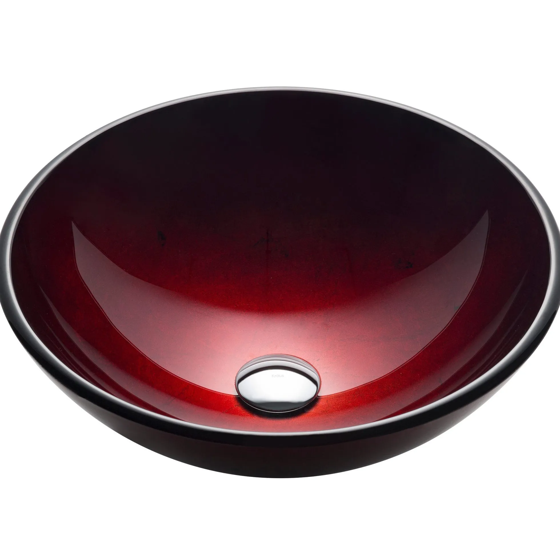 Irruption Red Glass Vessel 16 1/2" Bathroom Sink