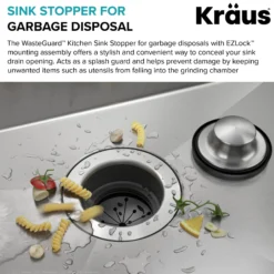 Kitchen Sink Stopper for Garbage Disposals with EZLock™ Mounting Assembly