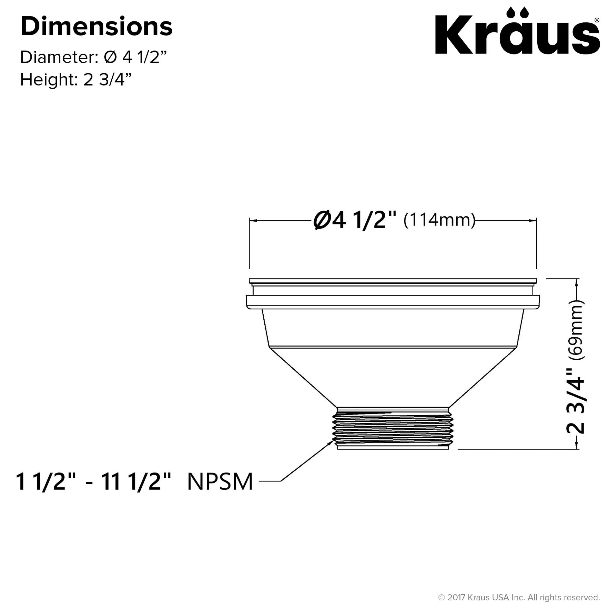 Kitchen Sink Strainer in Black