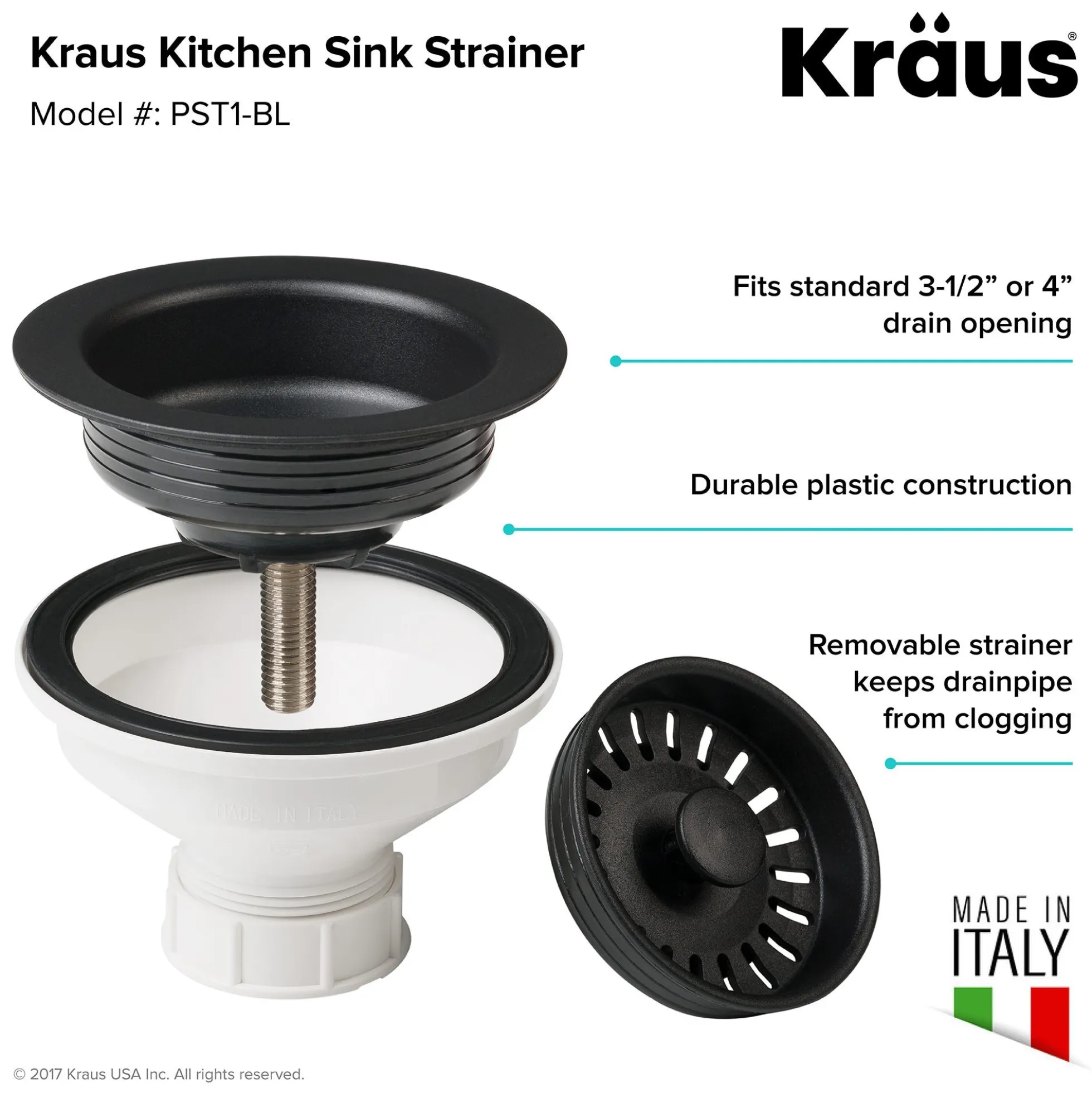 Kitchen Sink Strainer in Black