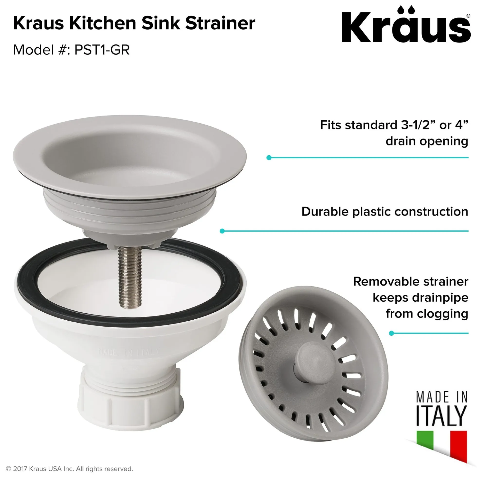 Kitchen Sink Strainer in Grey