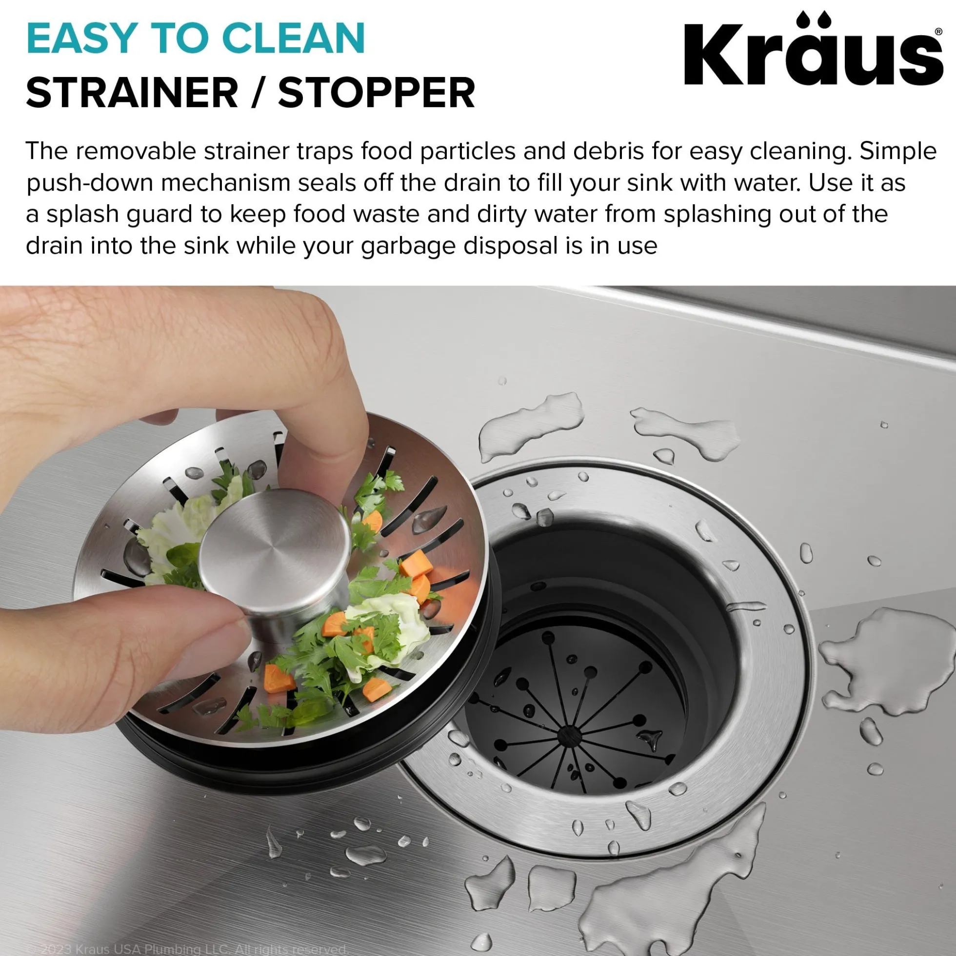 Kitchen Sink Strainer / Stopper for Garbage Disposals with EZLock™ Mounting Assembly