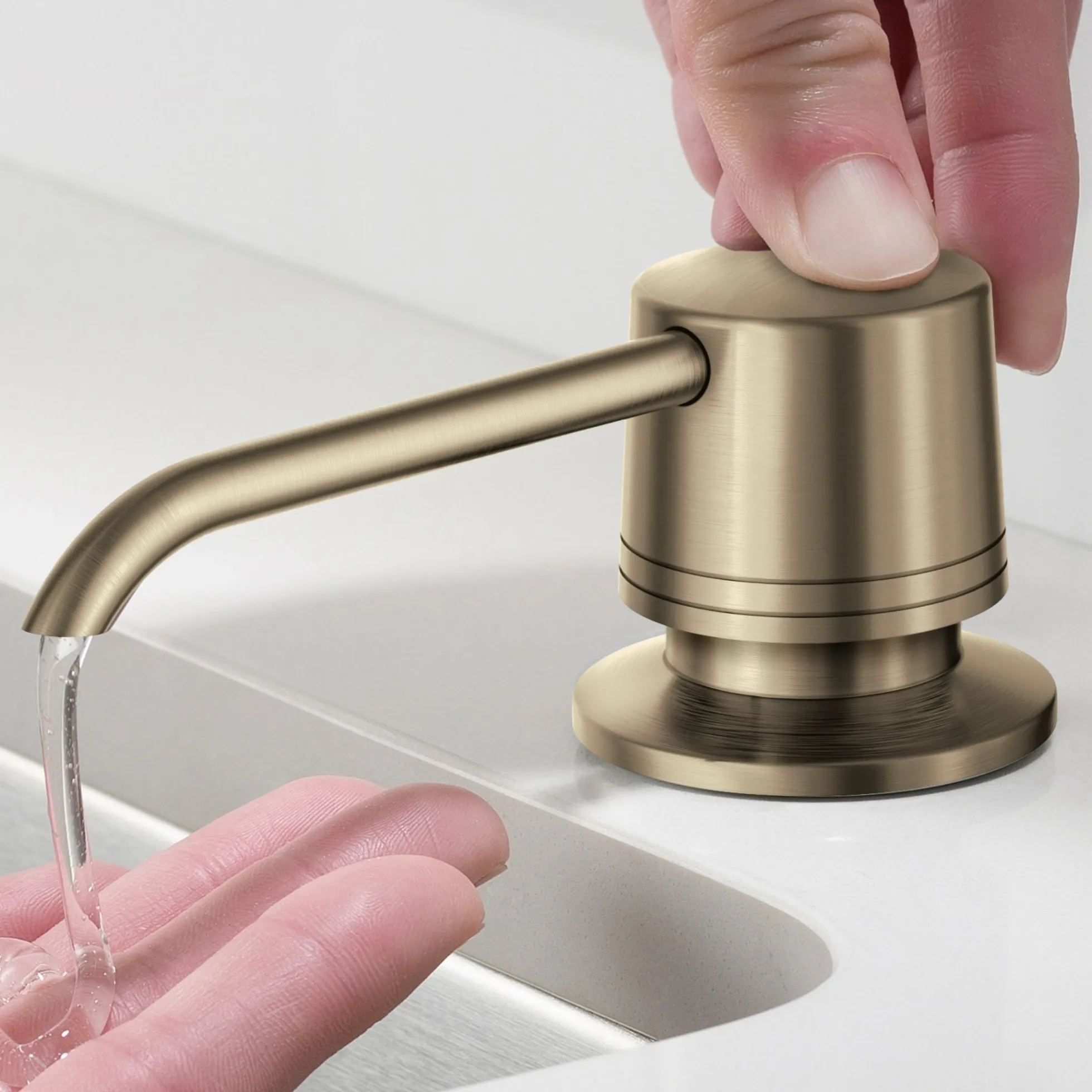 Kitchen Soap and Lotion Dispenser in Spot Free Antique Champagne Bronze