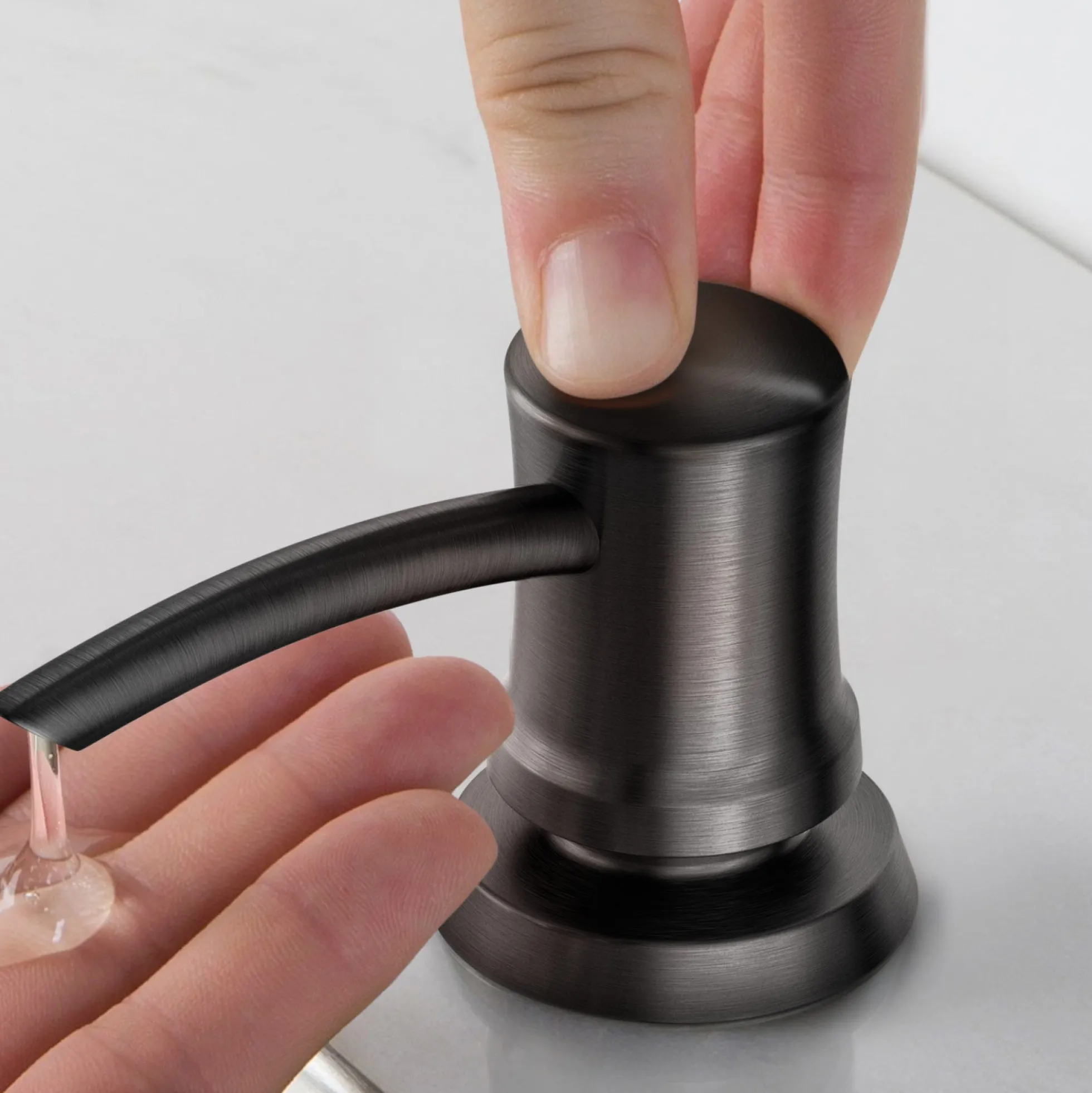 Kitchen Soap and Lotion Dispenser in Spot-Free Black Stainless Steel