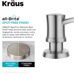 Kitchen Soap and Lotion Dispenser in Spot-Free Stainless Steel