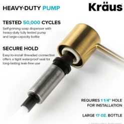 Kitchen Soap and Lotion Dispenser in Brushed Brass