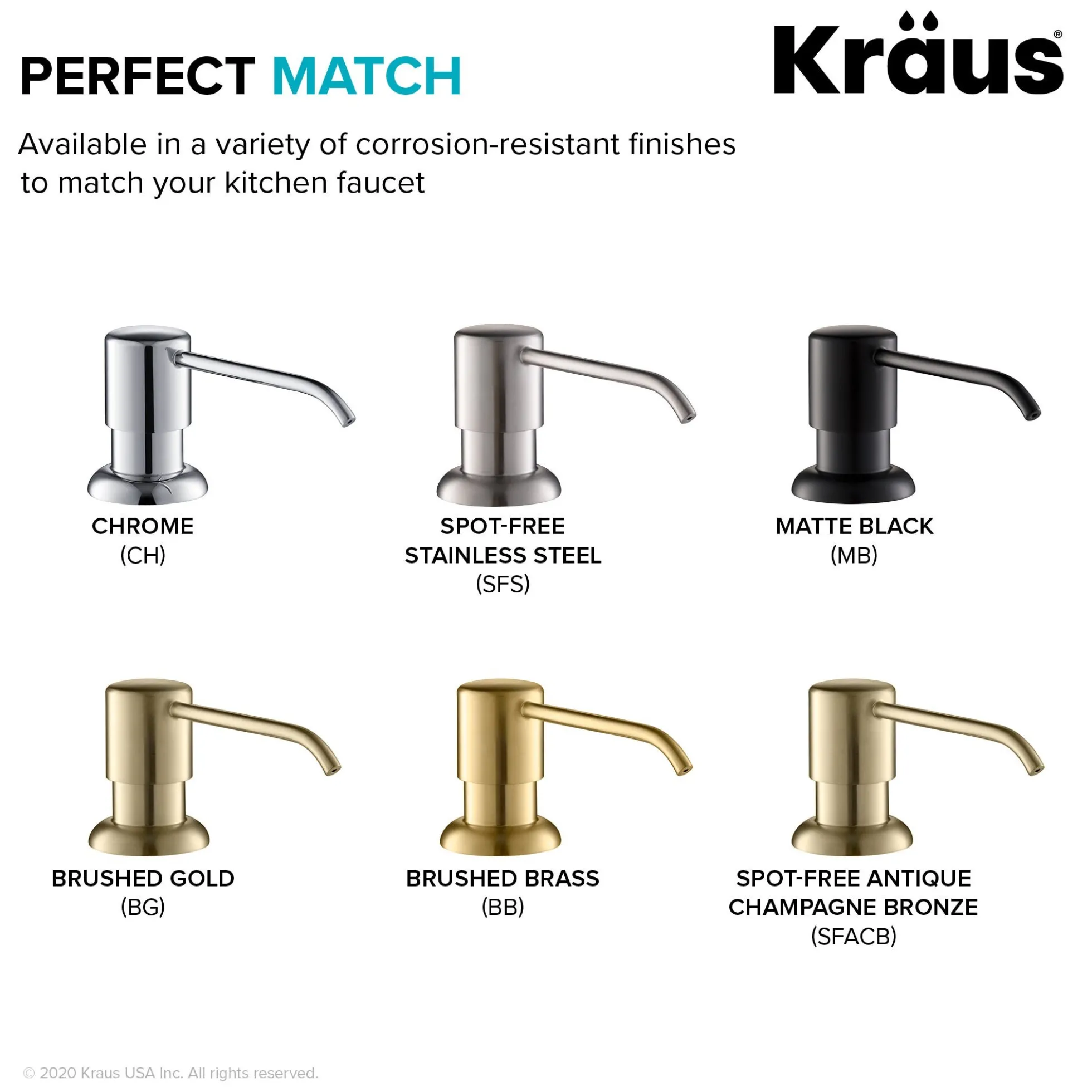 Kitchen Soap and Lotion Dispenser in Brushed Brass