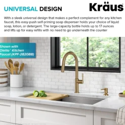 Kitchen Soap and Lotion Dispenser in Brushed Brass