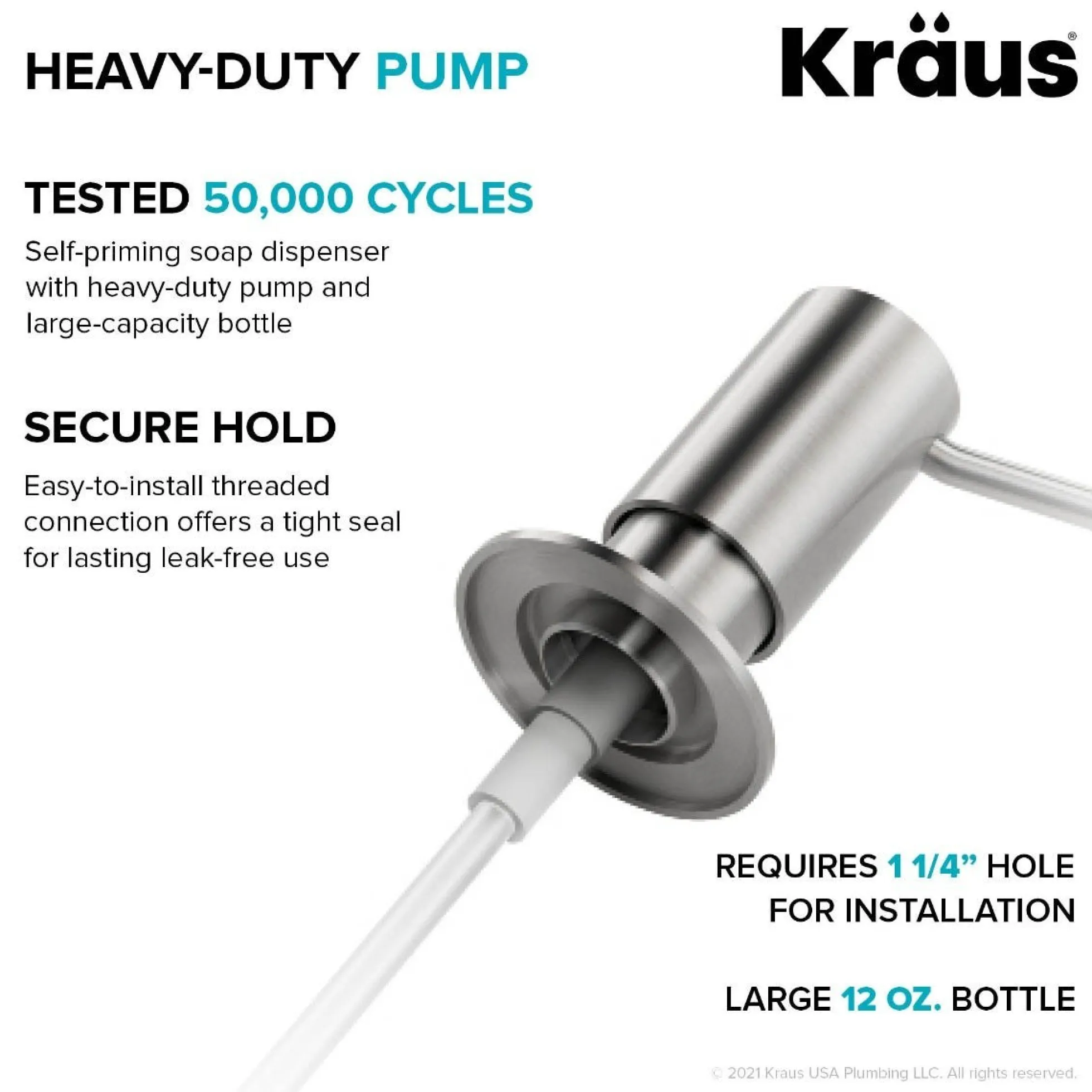 Kitchen Soap and Lotion Dispenser in Spot Free Stainless Steel