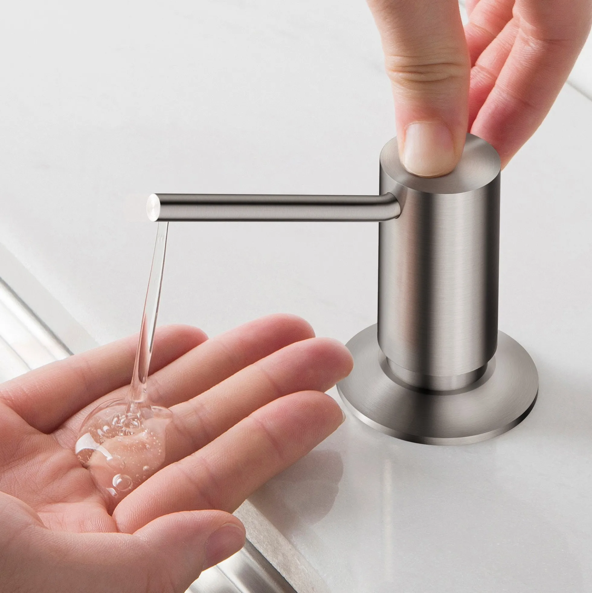Kitchen Soap and Lotion Dispenser in Spot Free Stainless Steel