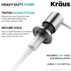 Kitchen Soap and Lotion Dispenser in Spot Free Stainless Steel/Matte Black