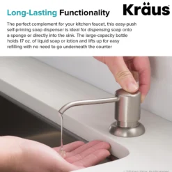 Kitchen Soap and Lotion Dispenser in Spot Free Stainless Steel