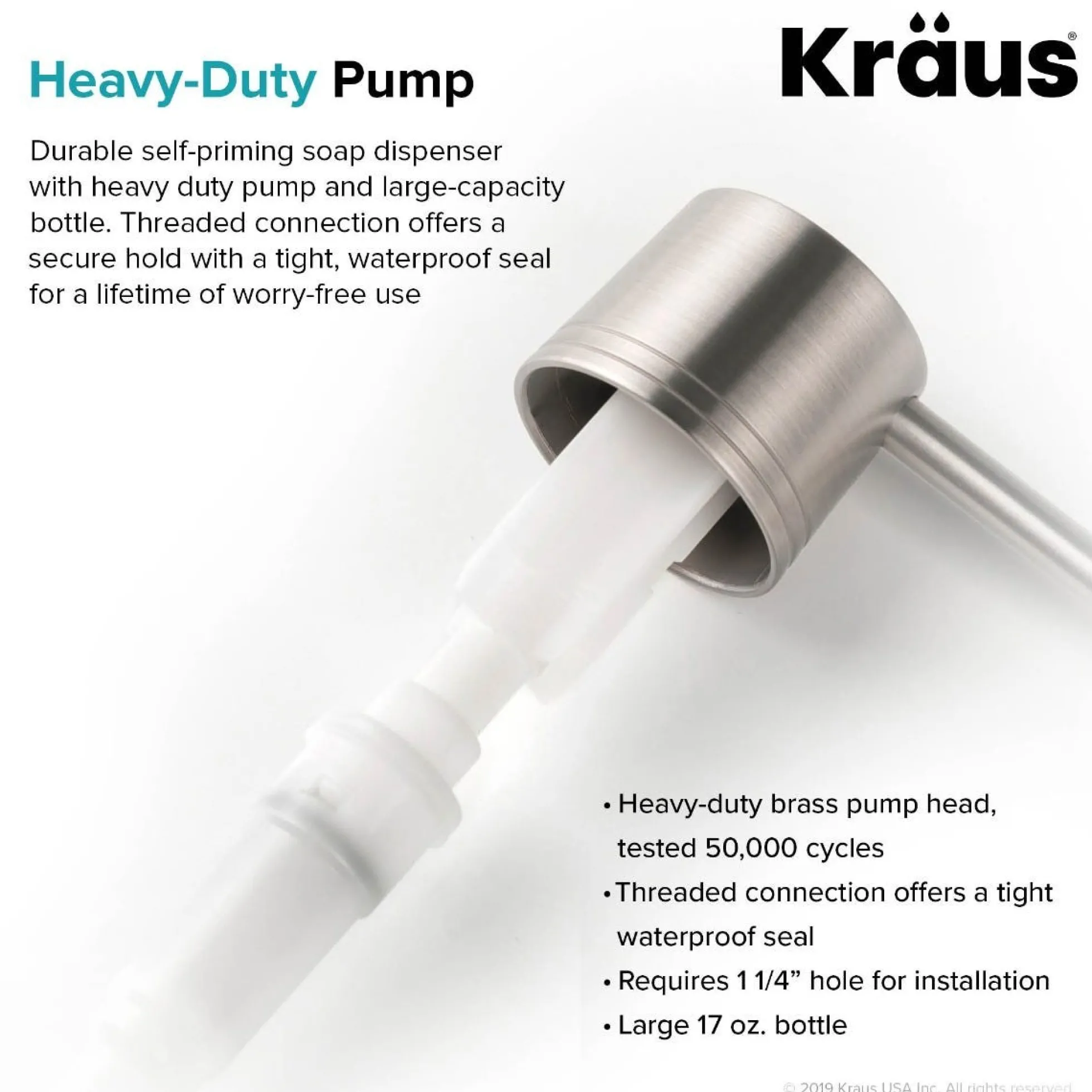 Kitchen Soap and Lotion Dispenser in Stainless Steel