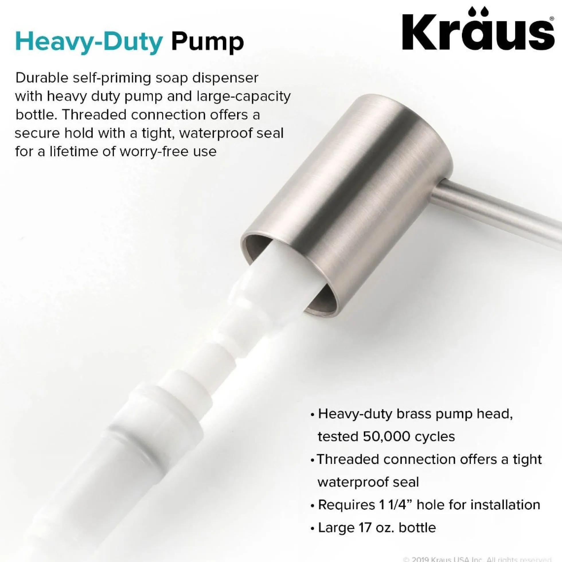Kitchen Soap and Lotion Dispenser in Stainless Steel