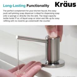 Kitchen Soap and Lotion Dispenser in Spot Free Stainless Steel