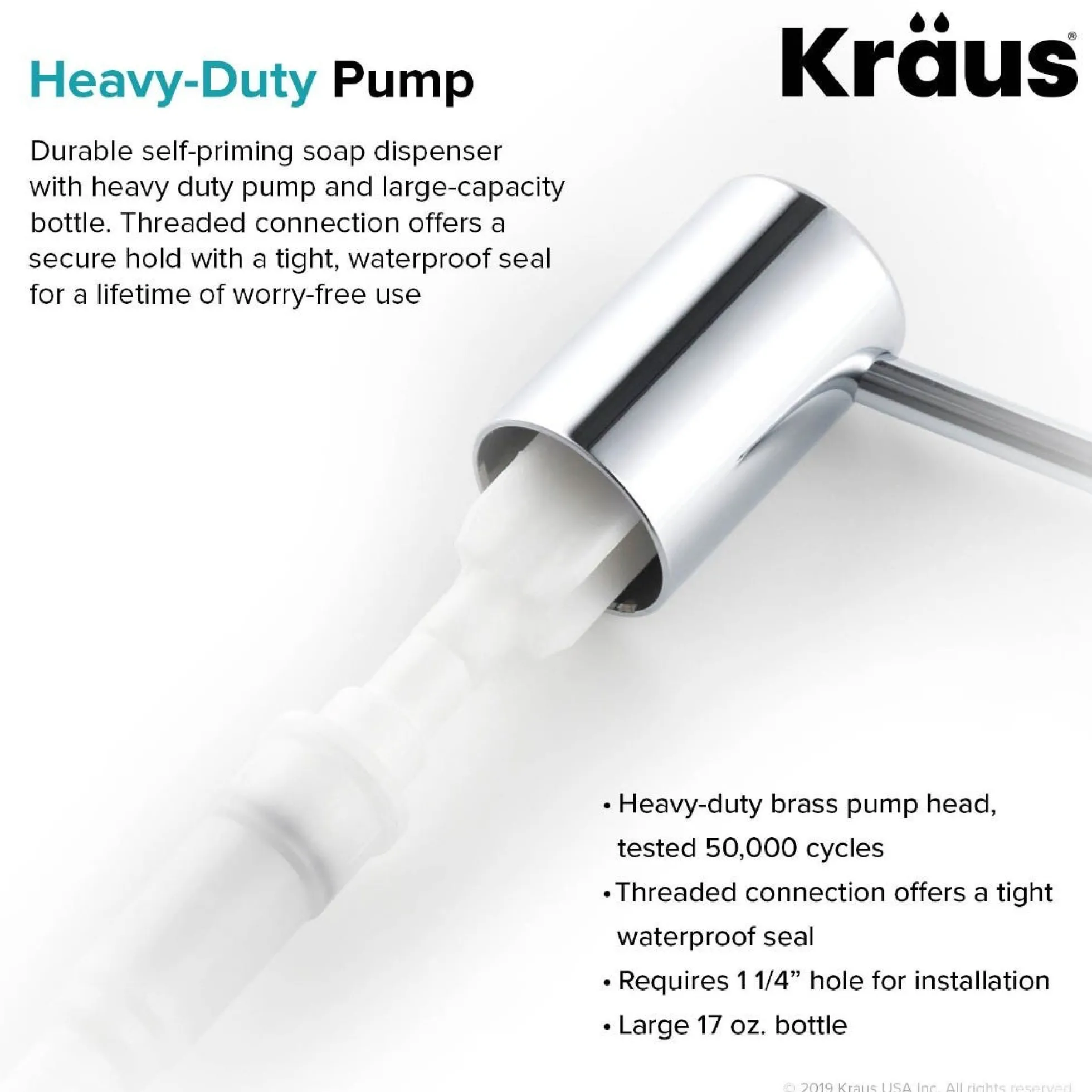 Kitchen Soap and Lotion Dispenser in Chrome