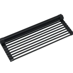 Multipurpose Over-Sink Roll-Up Dish Drying Rack in Jet Black