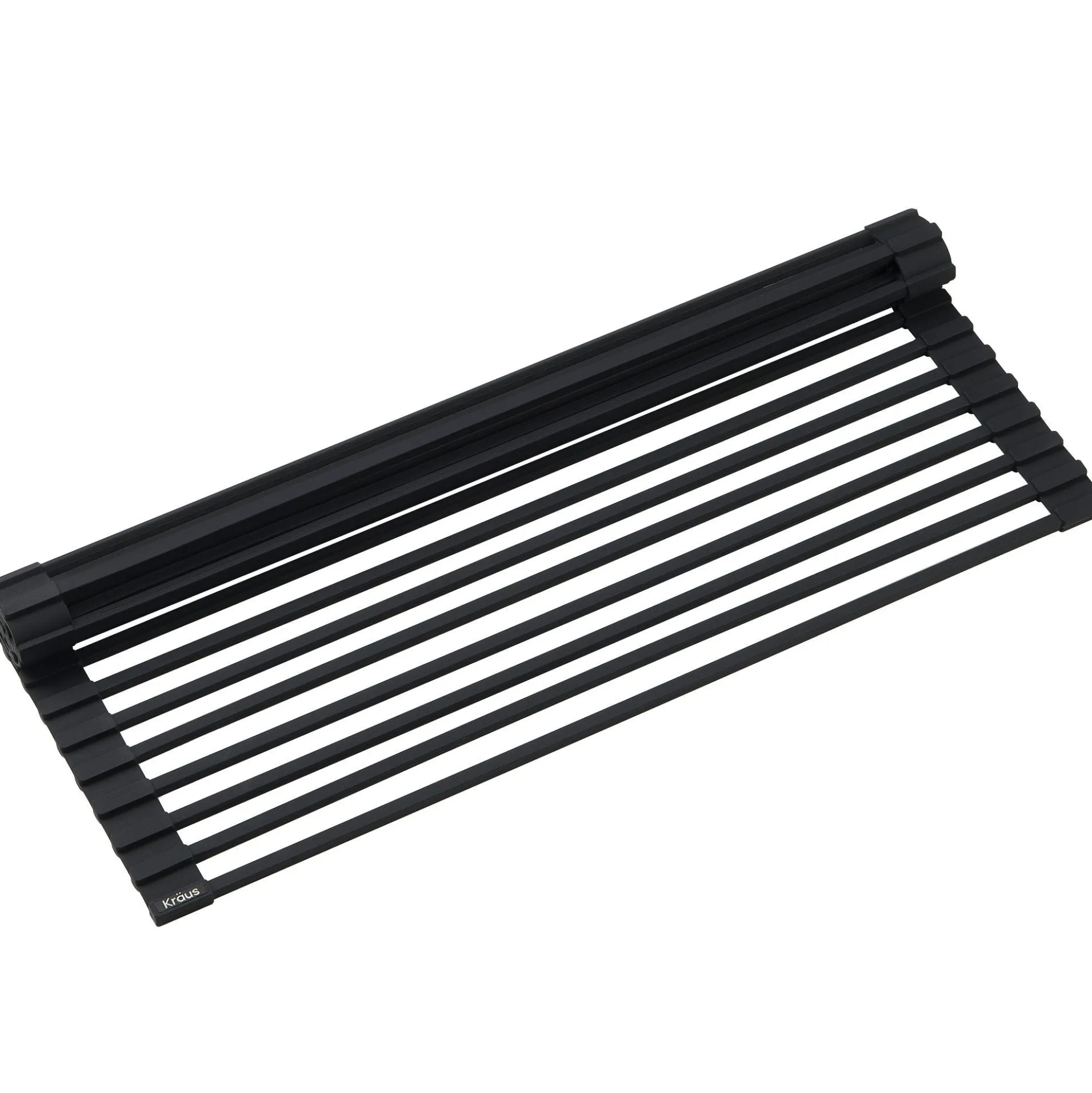 Multipurpose Over-Sink Roll-Up Dish Drying Rack in Jet Black